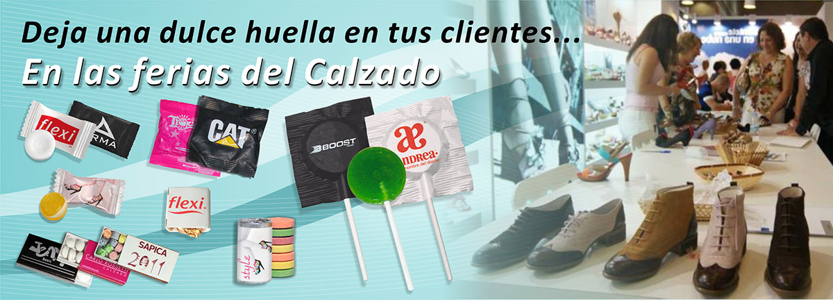 Dulces publicitarios para la industria del calzado.