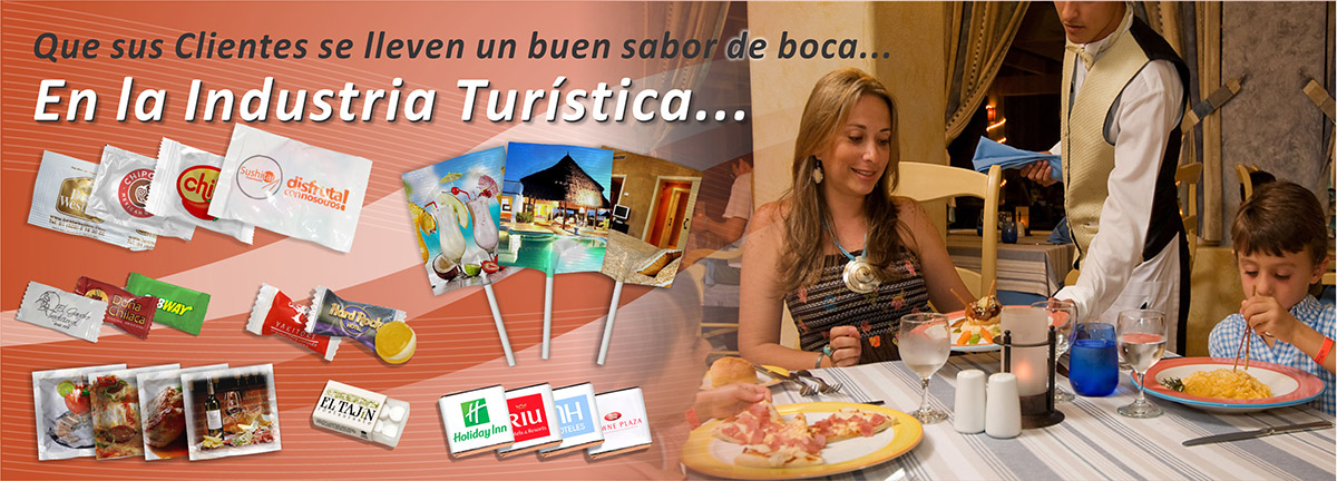 Dulces publicitarios para hoteles.