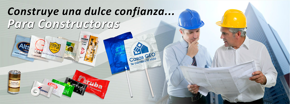 Dulces publicitarios para constructoras.